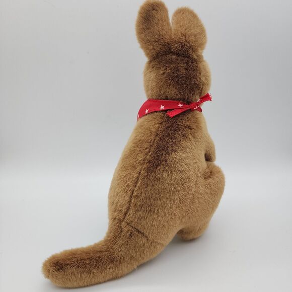 Toyhut Kangaroo Mother Joey Pouch Plush 12" Red Bandana Stuffed Animal Australia - Picture 9 of 11